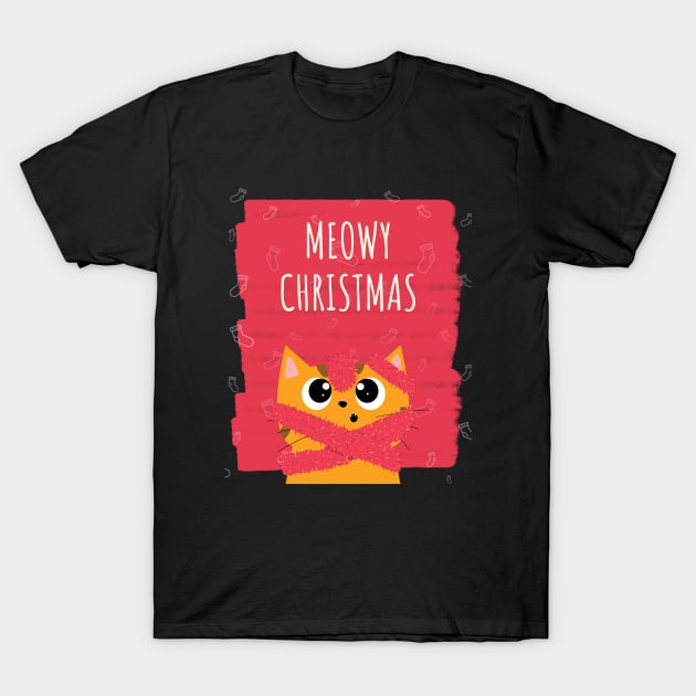 meowy christmas T-Shirt by natashawilona